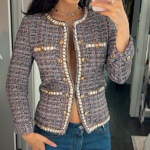 Laundry Tweed Jacket with Gold Accents